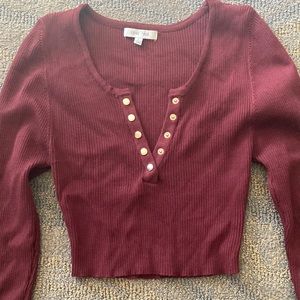 Long sleeve Ribbed Crop Top